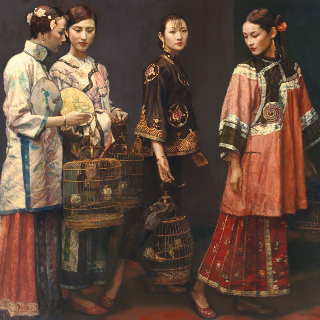 Chen Yifei — Красавицы на набережной