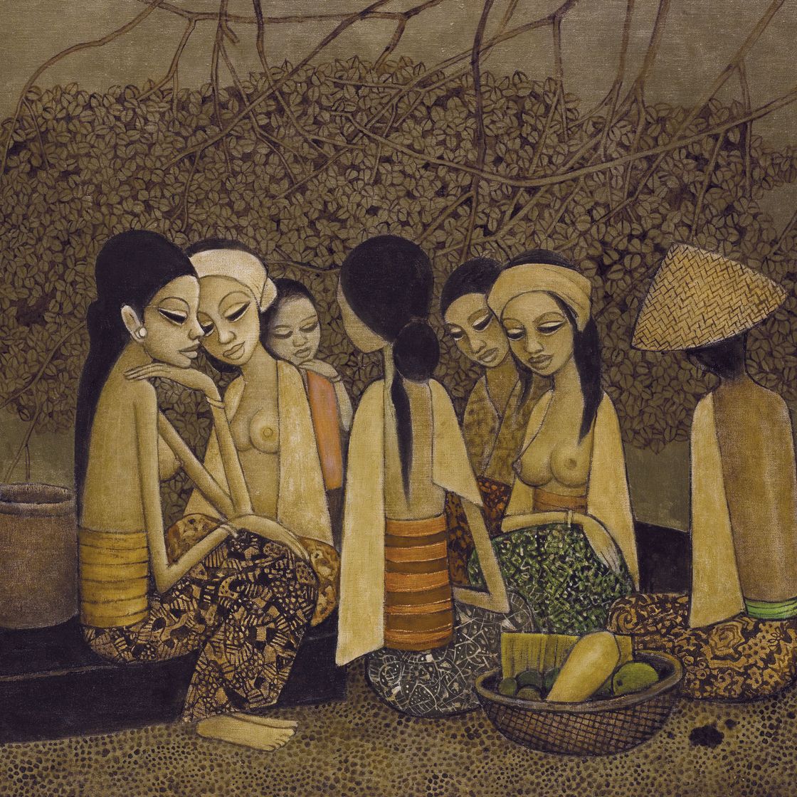 Cheong Soo Pieng — Балийские деревенские дамы
