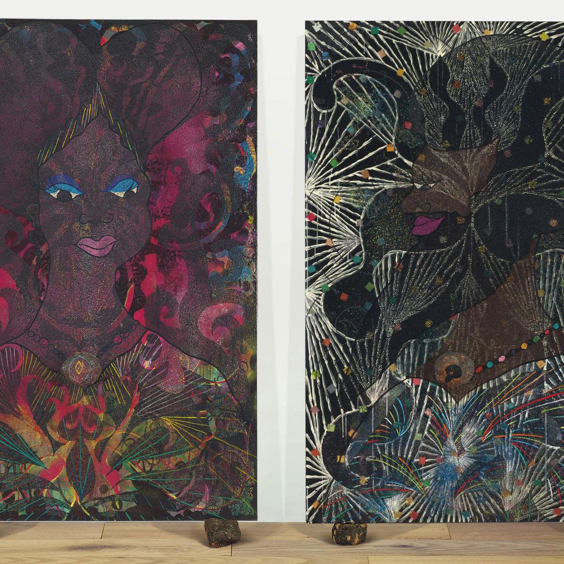 Chris Ofili — Диптих без названия