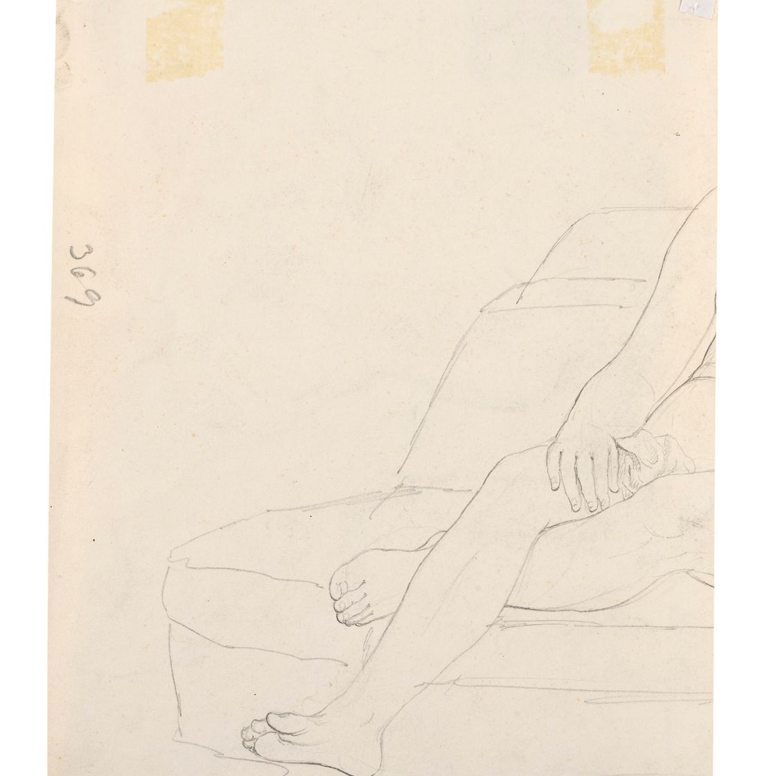 Christoffer Wilhelm Eckersberg — Новая поза женщины, ее профиль (сзади) ; Фрагментарный этюд о новой фигуре с точки зрения красоты (сзади), изображение 2
