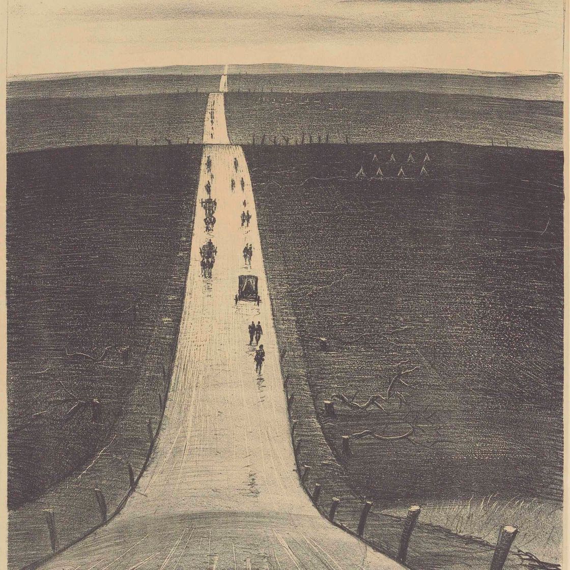 Christopher Nevinson — Дорога из Арраса в Бапом