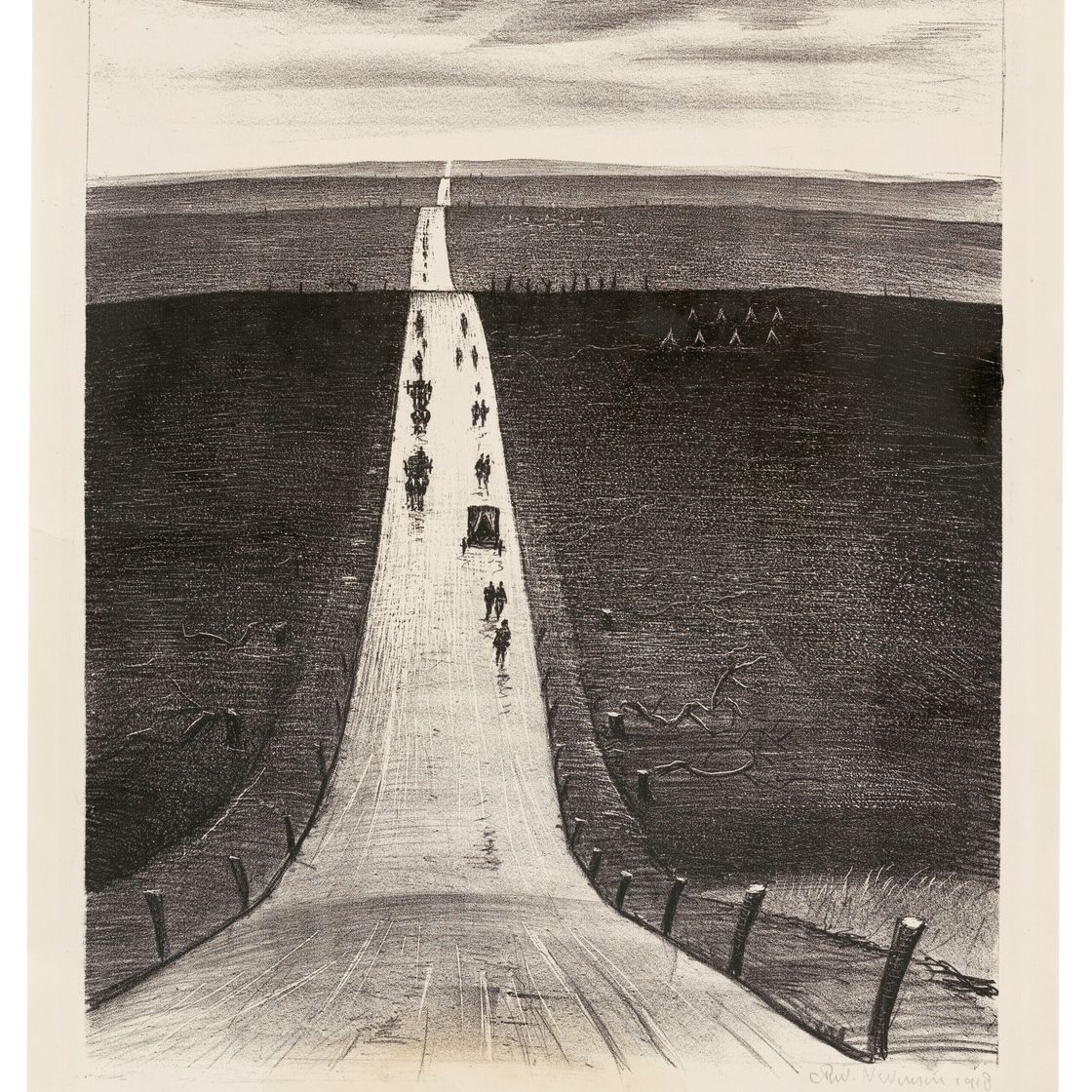 Christopher Nevinson — Дорога из Арраса в Бапом