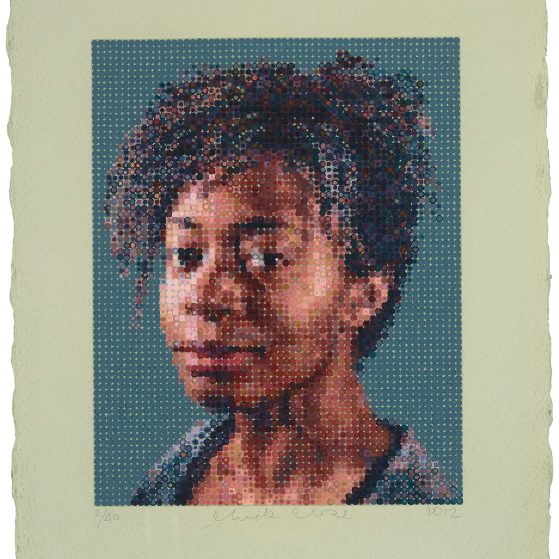 Chuck Close — Кара/Ручная печать из фетра, изображение 1