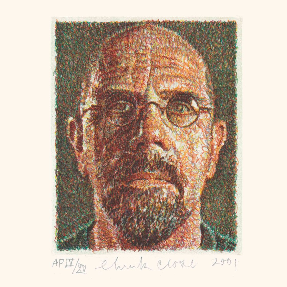 Chuck Close — Автопортрет/Каракули/Гравюра