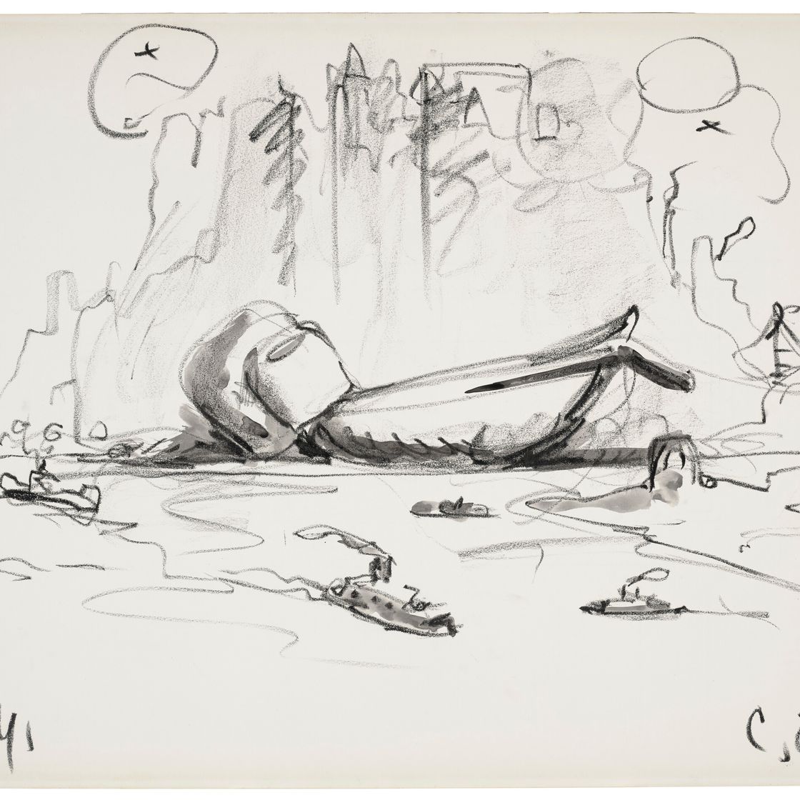 Claes Oldenburg — Предлагаемый колоссальный памятник Бэттери, Нью-Йорк: Пылесос, вид с Верхней бухты
