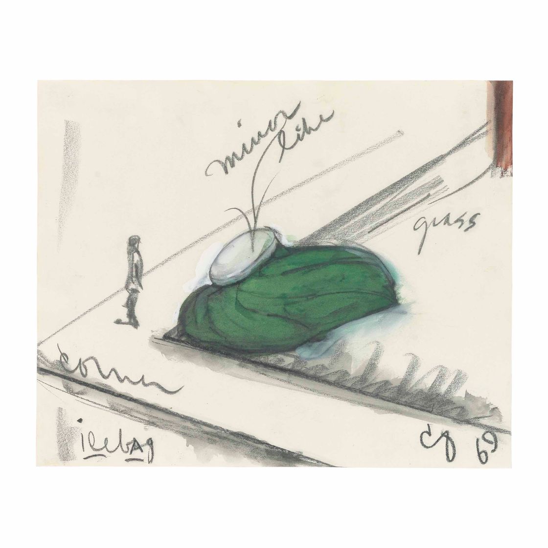 Claes Oldenburg — Мешок для льда на угловой площадке с рисунком