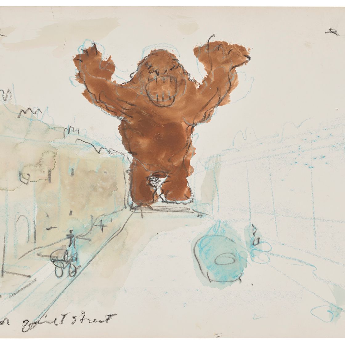 Claes Oldenburg — Предлагается установить колоссальный памятник, который оживит тихую улицу Лондона: Горилла