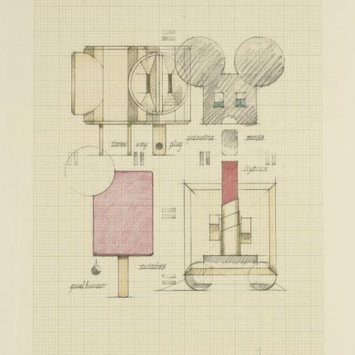 Claes Oldenburg — Система иконографии - Вилка, мышь, Хорошее настроение, губная помада, переключатели (1970) (A. & P. 75)