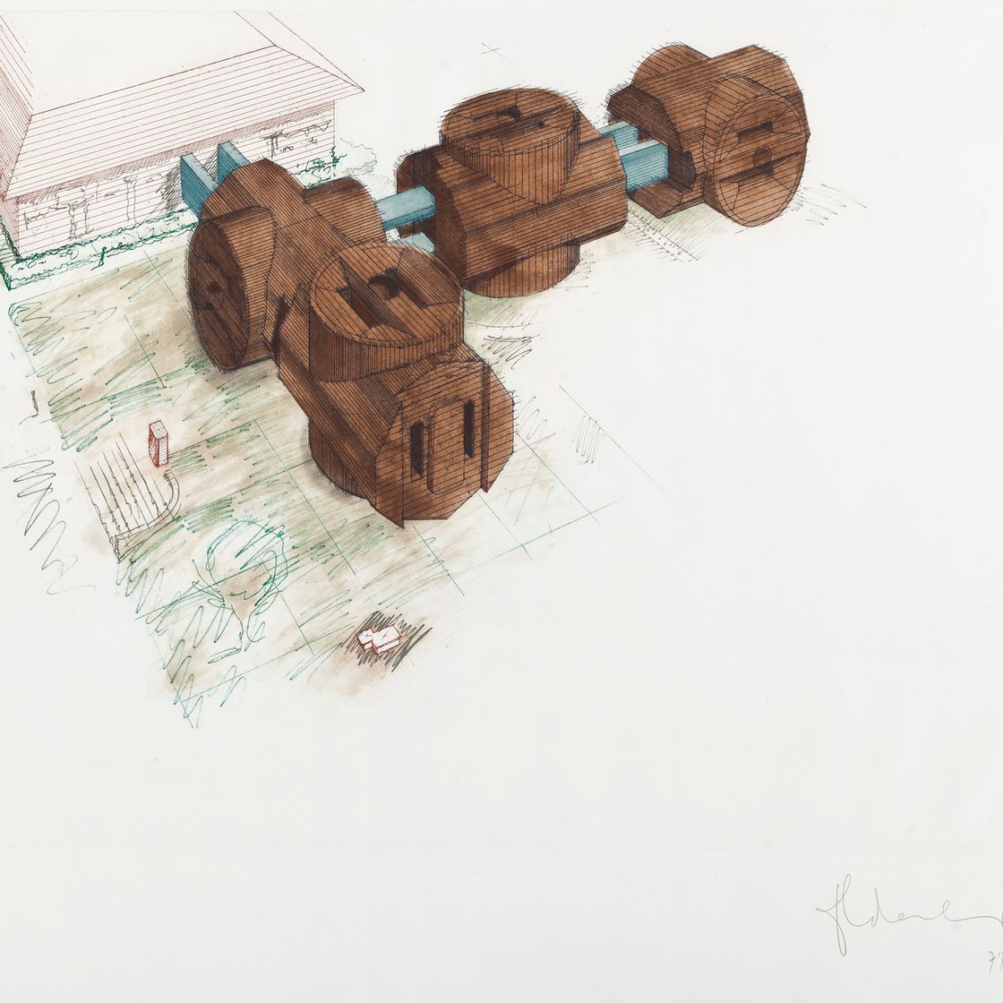 Claes Oldenburg — Альтернативное предложение о пристройке к Мемориальному музею Аллена, Оберлин, Огайо