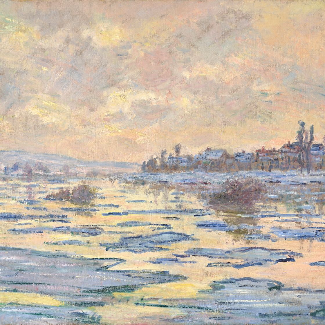 Claude Monet — Набережная Сены в Лавакуре, дебаркадер, изображение 1