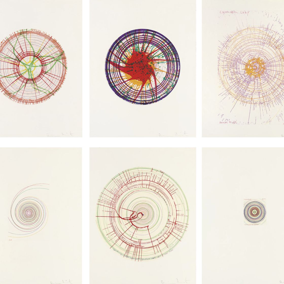 Damien Hirst — In a Spin, The Action of the World on Things, Том I , The Artist, Other Criterian и Paragon Press, Лондон, 2002 (Каталог Paragon, Vol. III, стр. 76-87)