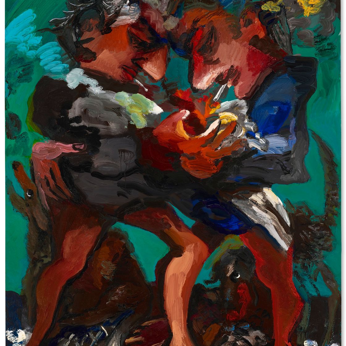 Dana Schutz — Курильщики, изображение 1