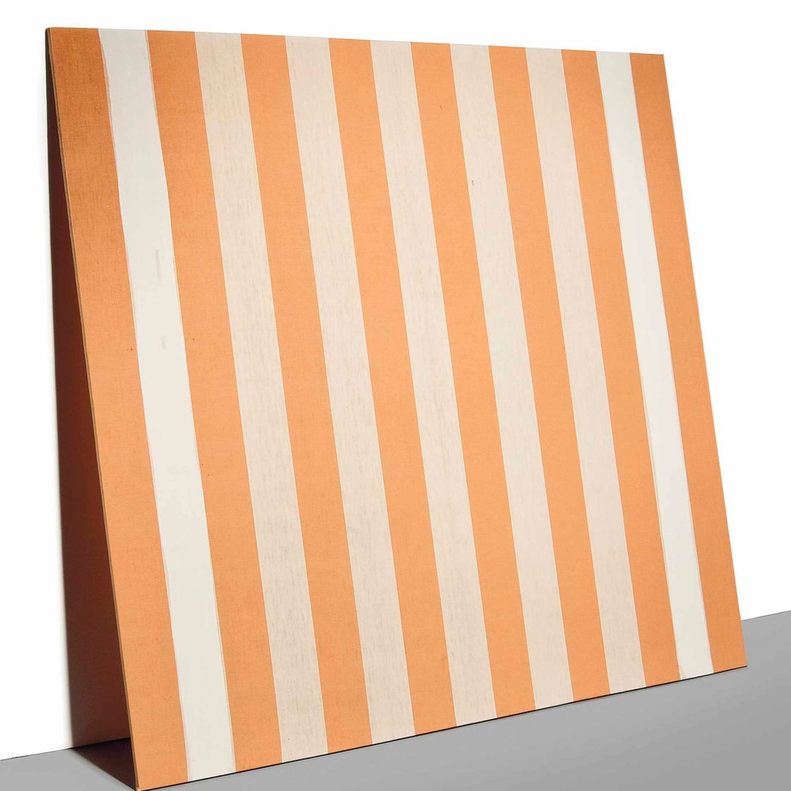 Daniel Buren — Перламутровая акриловая бланш из ткани райе блан и апельсин