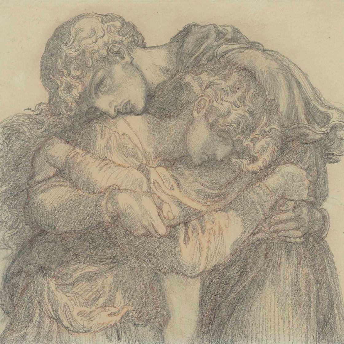 Dante Gabriel Rossetti — Этюд для рисунков в "Благословенной Дамозель"