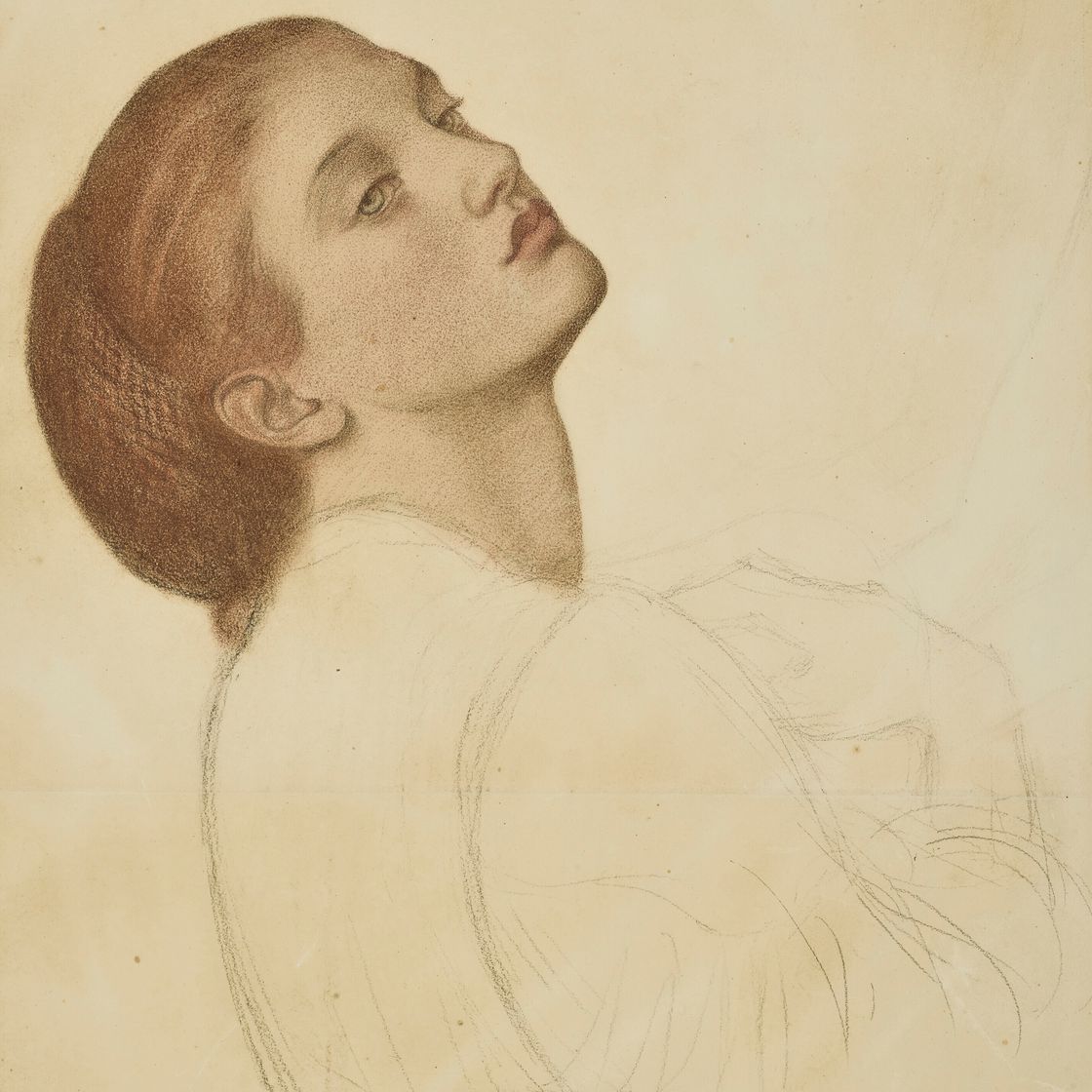 Dante Gabriel Rossetti — Этюд к "Бархатцам - Деве-шалашнице, Флер-де-Мари", изображение 1