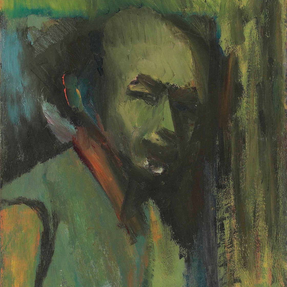 David Bomberg — Автопортрет (Зеленая куртка)