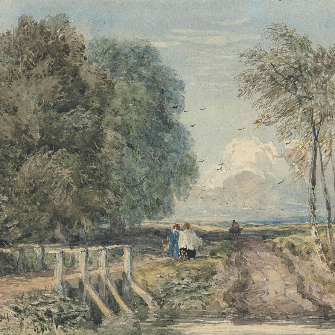 David Cox — Фигуры, идущие по проселочной дороге