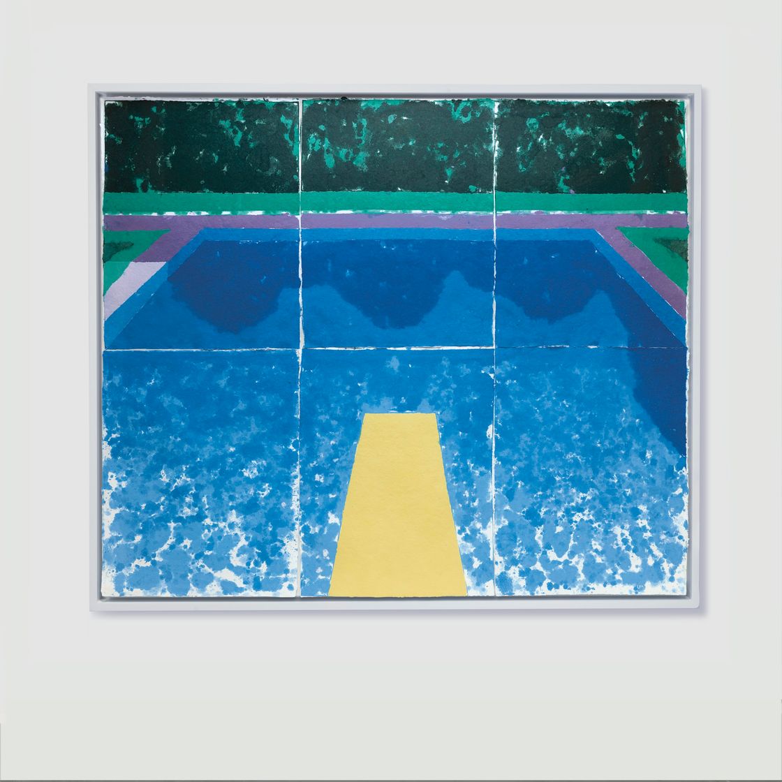 David Hockney — Дневной пул с тремя синими (Бумажный пул 7), изображение 2