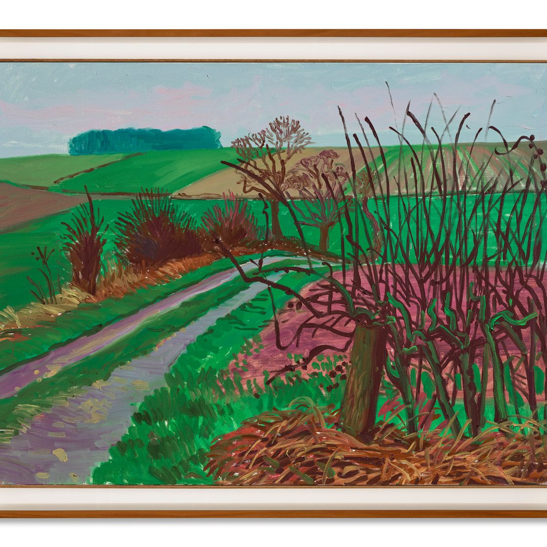 David Hockney — Дорожки и живая изгородь, январь, изображение 2