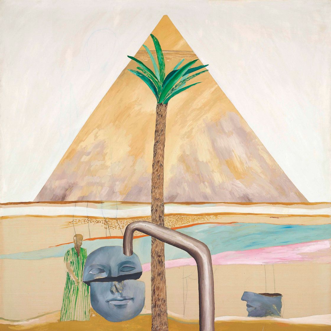 David Hockney — Великая пирамида в Гизе с разбитой головой из Фив