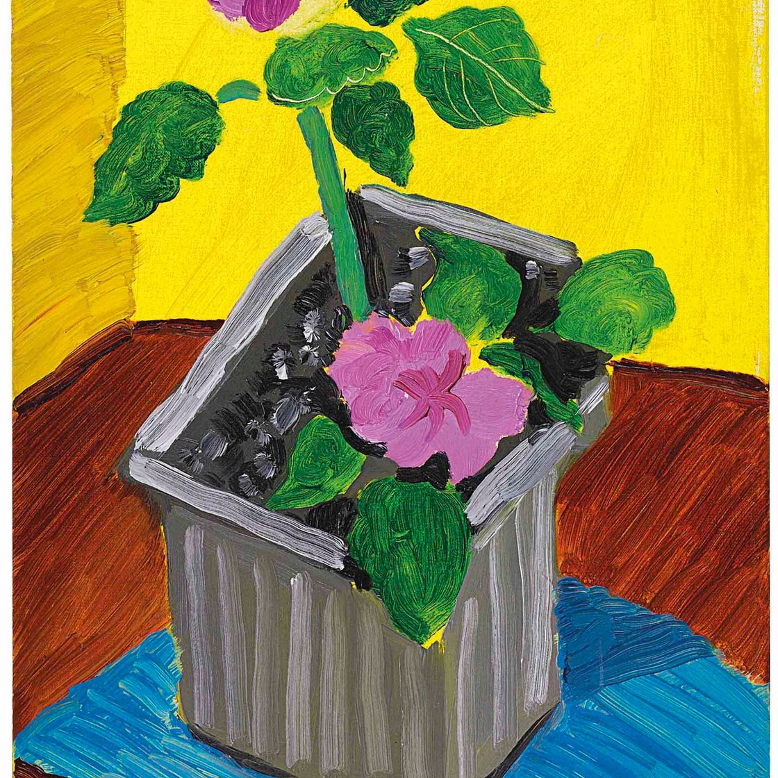 David Hockney — Два розовых цветка