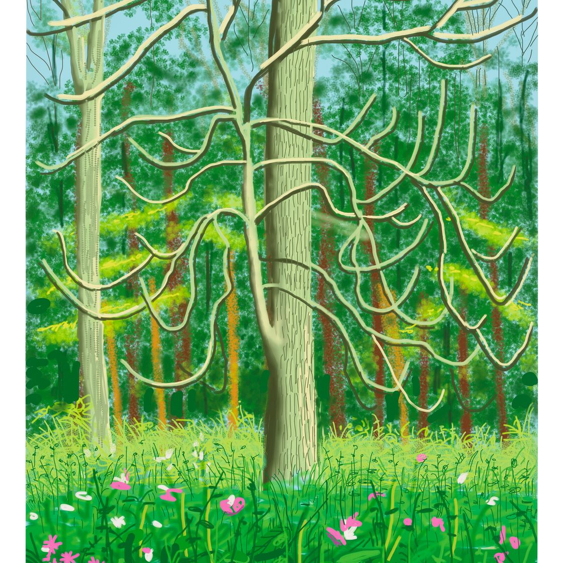 David Hockney — Приход весны в Уолдгейт, Восточный Йоркшир, в 2011 году (двадцать одиннадцать часов) - 4 мая, изображение 1