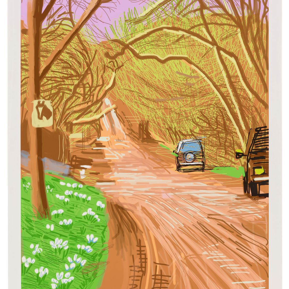 David Hockney — Приход весны в Уолдгейт, Восточный Йоркшир, в 2011 году (двадцать одиннадцать часов) - 5 марта 2011