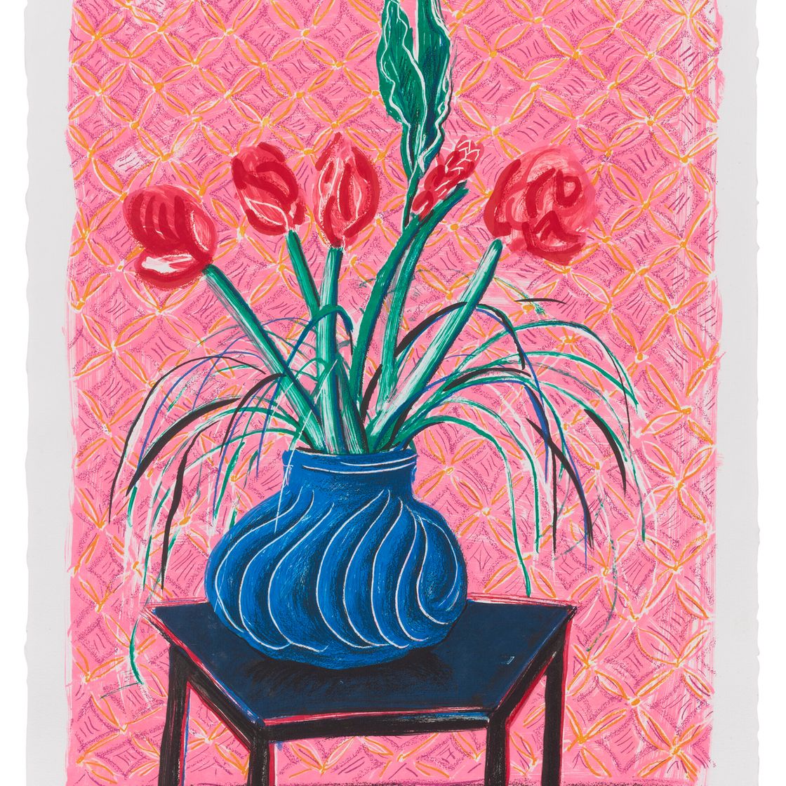 David Hockney — Амариллис в вазе, от: Moving Focus