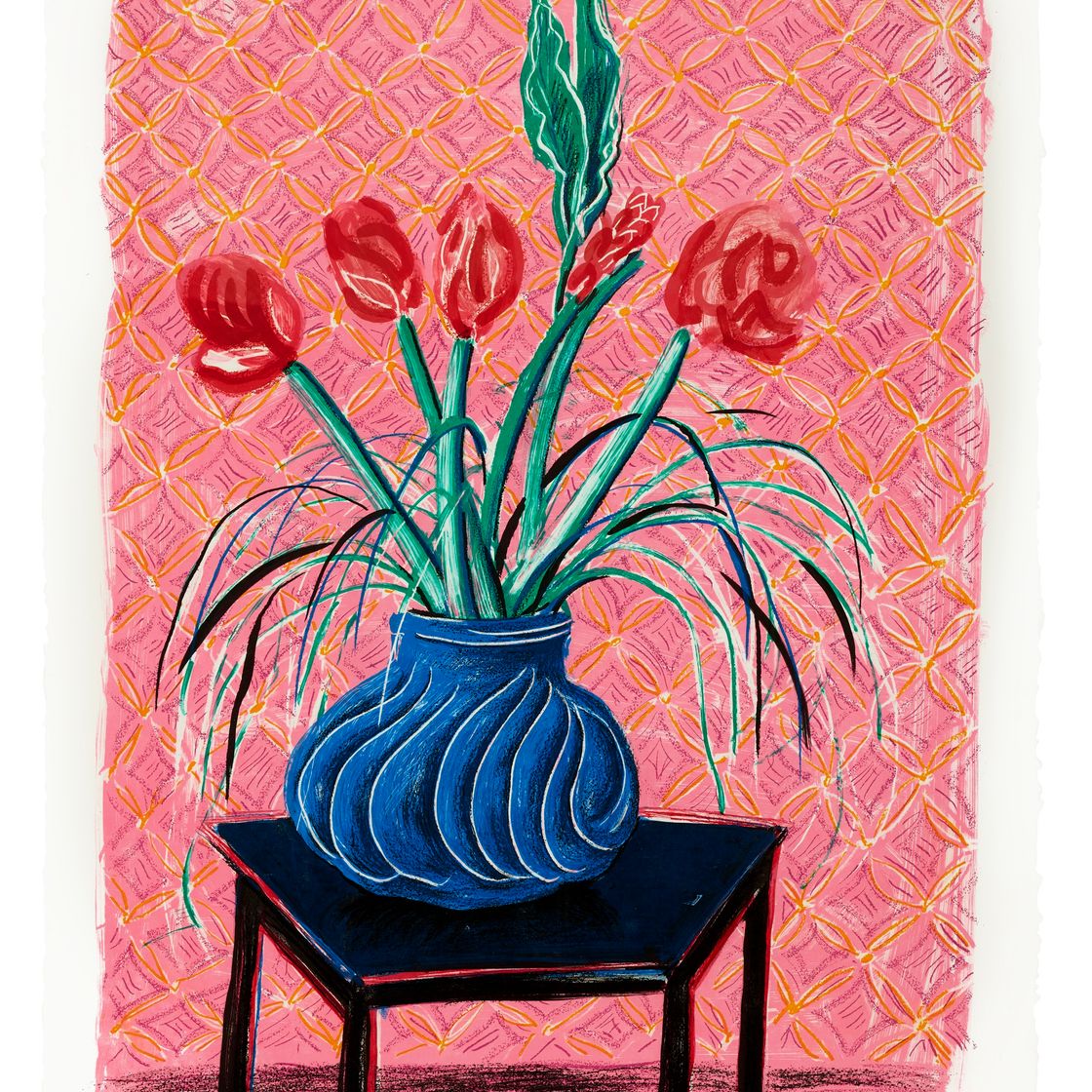 David Hockney — Амариллис в вазе, из движущегося фокуса, изображение 1