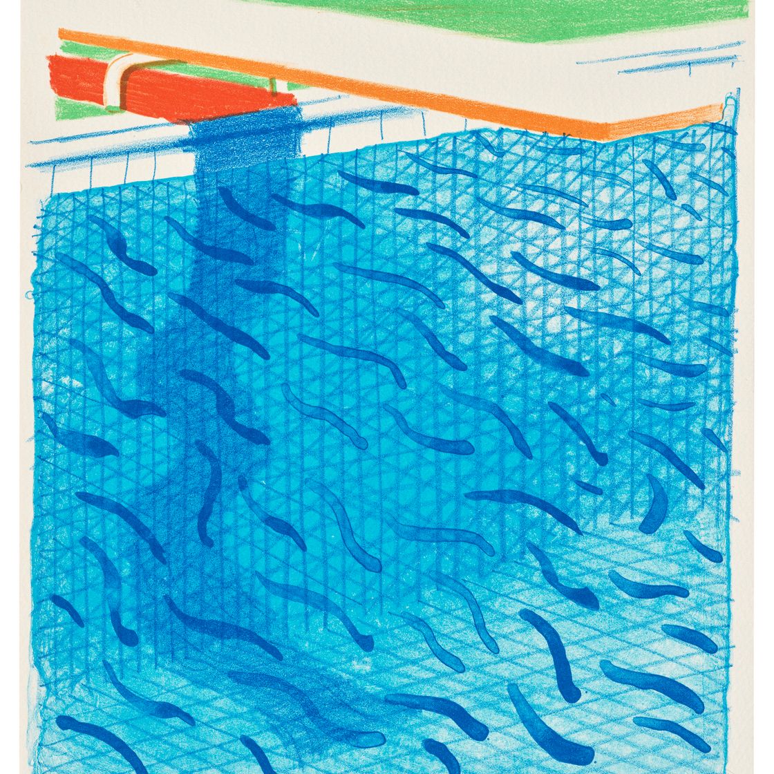 David Hockney — Бассейн, сделанный из бумаги и синих чернил для книги, от: Paper Pools