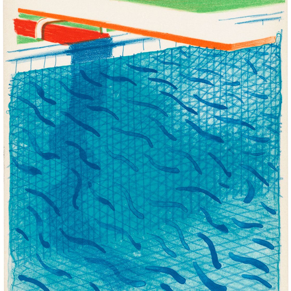 David Hockney — Бассейн, сделанный из бумаги и синих чернил для книги, от: Paper Pools