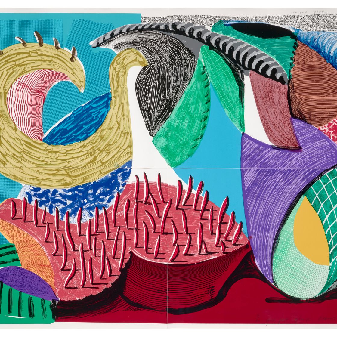 David Hockney — Шлейф из четырех частей, от: Несколько новых принтов