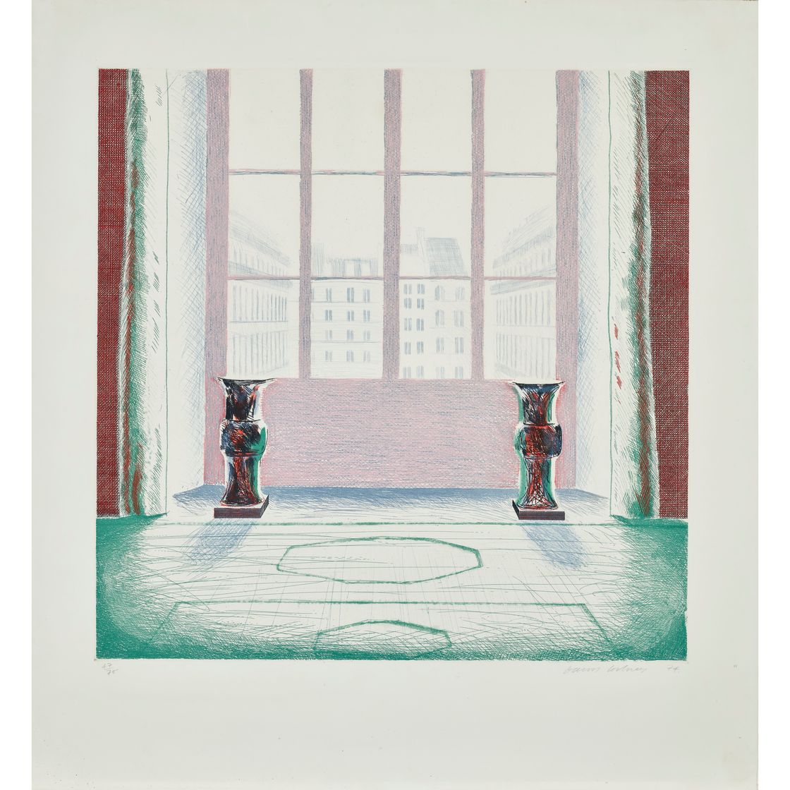 David Hockney — Две вазы в Лувре