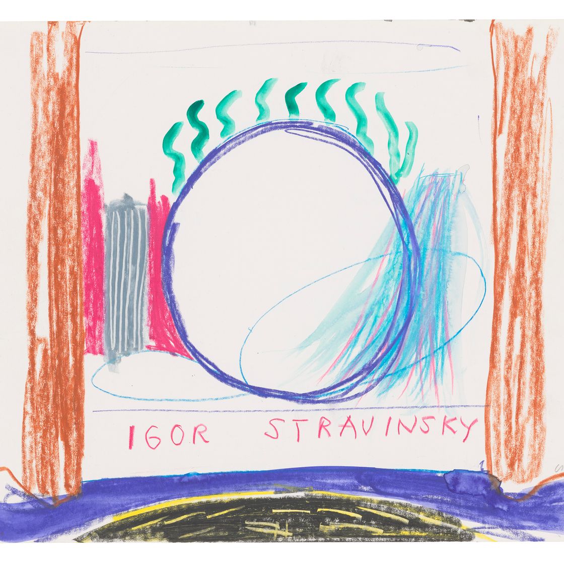 David Hockney — Этюд для сцены, рисование для Le Rossignol