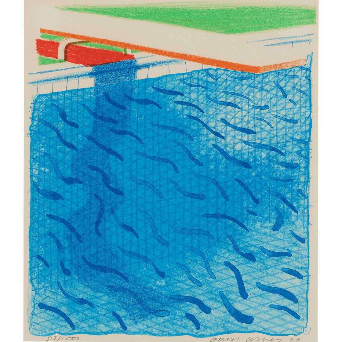 David Hockney — Бассейн из бумаги и синих чернил для книги, изображение 1