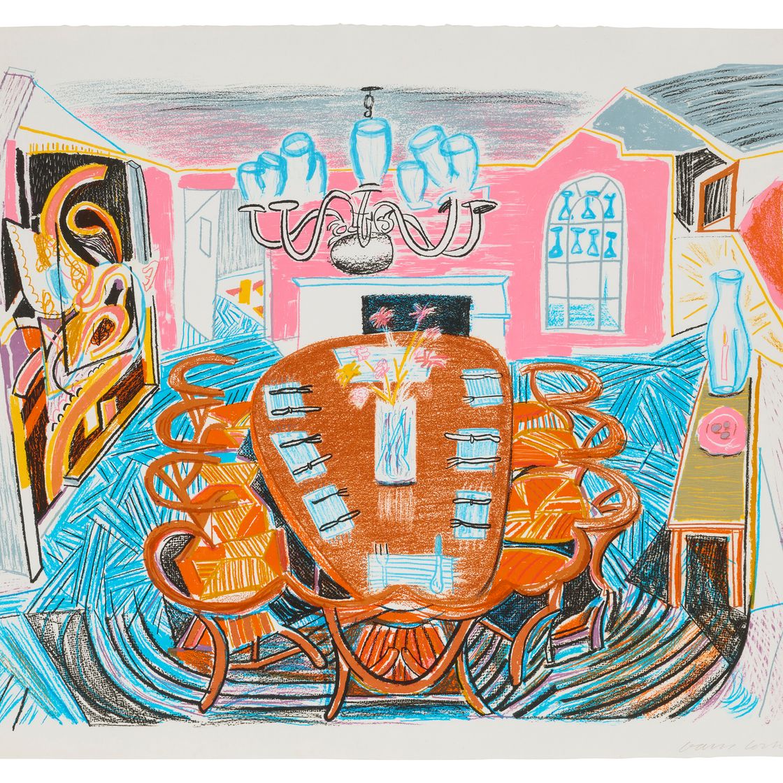 David Hockney — Столовая Тайлера, из движущегося фокуса, изображение 1