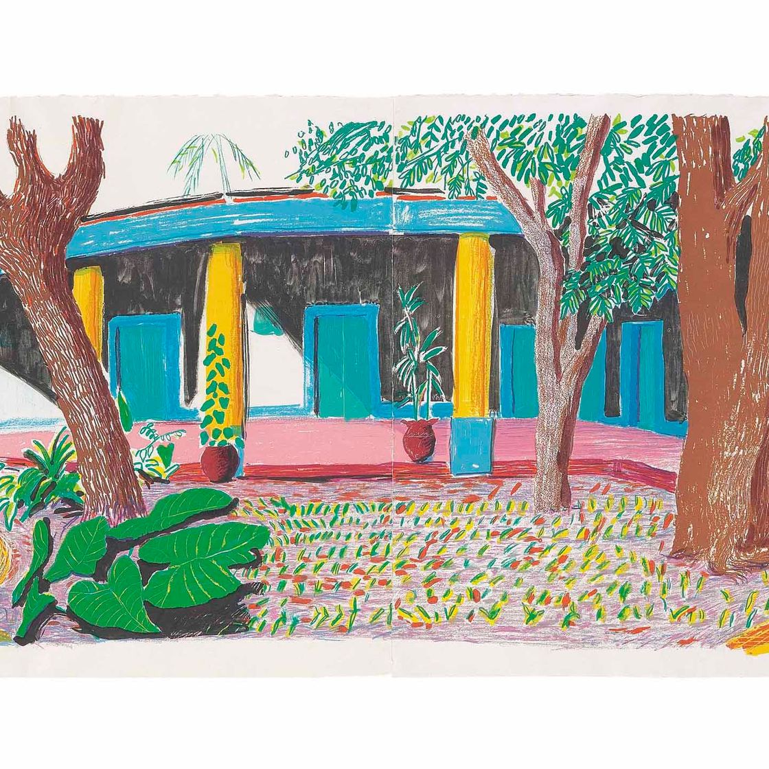 David Hockney — Отель "Акатлан": Второй день, из серии "Движущийся фокус".