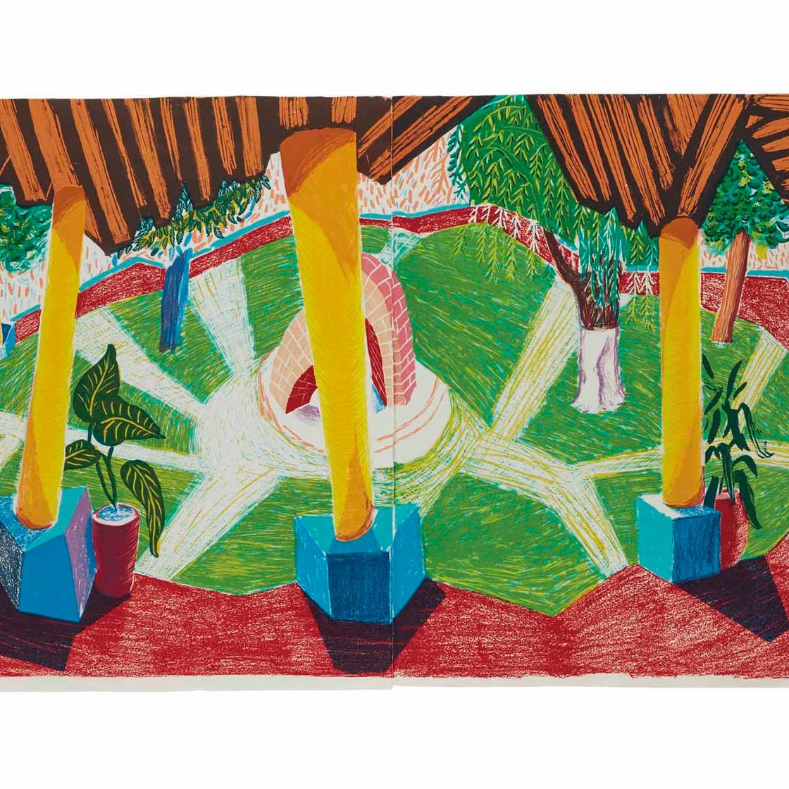 David Hockney — Отель "Акатлан": Две недели спустя, из серии "Движущийся фокус".