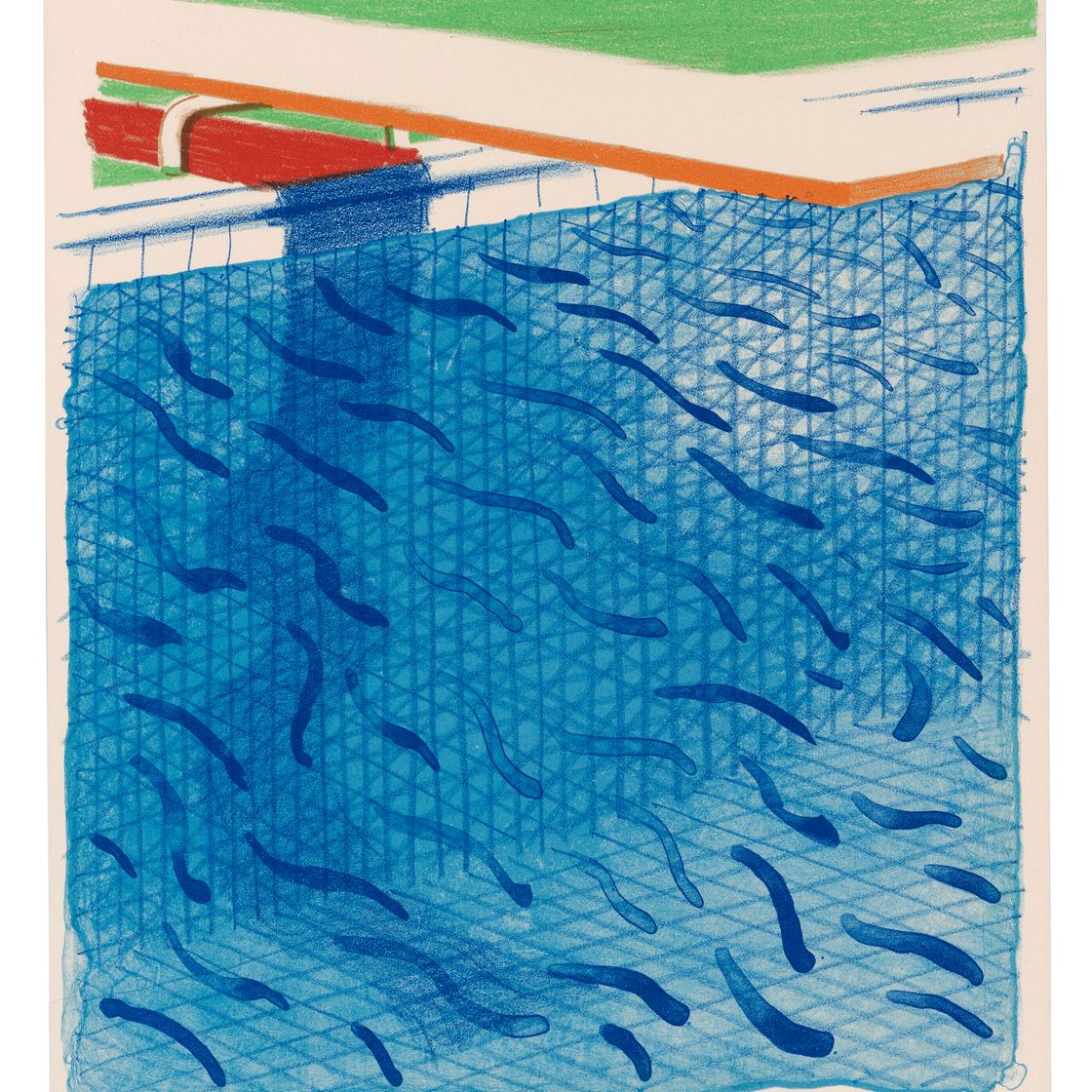 David Hockney — Бассейн, сделанный из бумаги и синих чернил для книги, от: Paper Pools