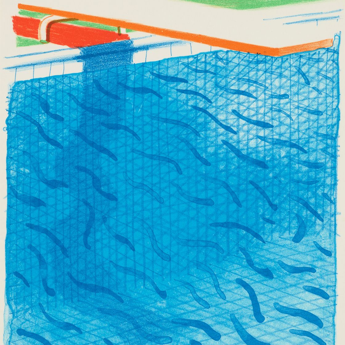 David Hockney — Бассейн из бумаги и синих чернил для книги, из бумажных бассейнов