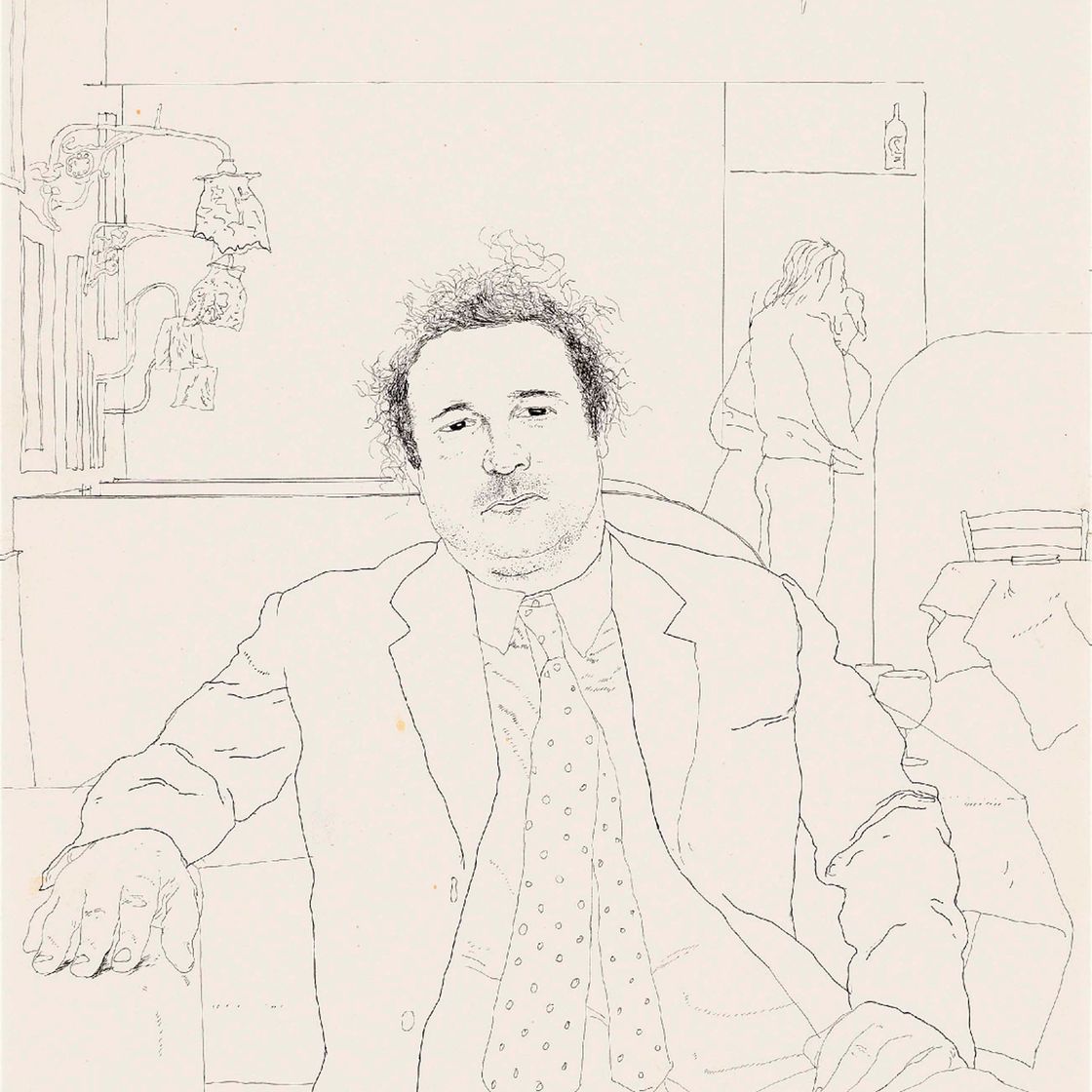 David Hockney — Питер Лэнган, сидящий в "Одине"