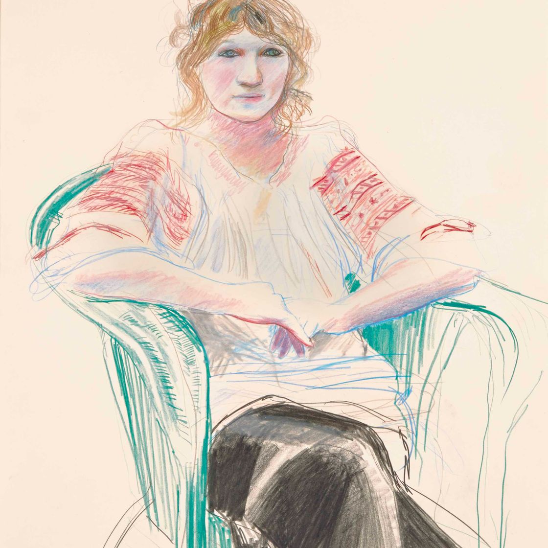 David Hockney — Селия в зеленом кресле, изображение 2