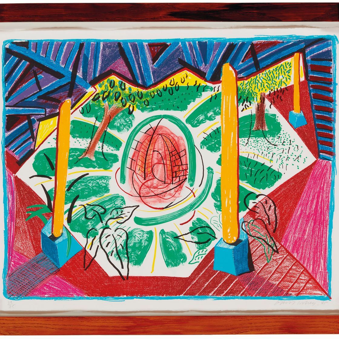 David Hockney — Вид на отель Well II с движущегося фокуса