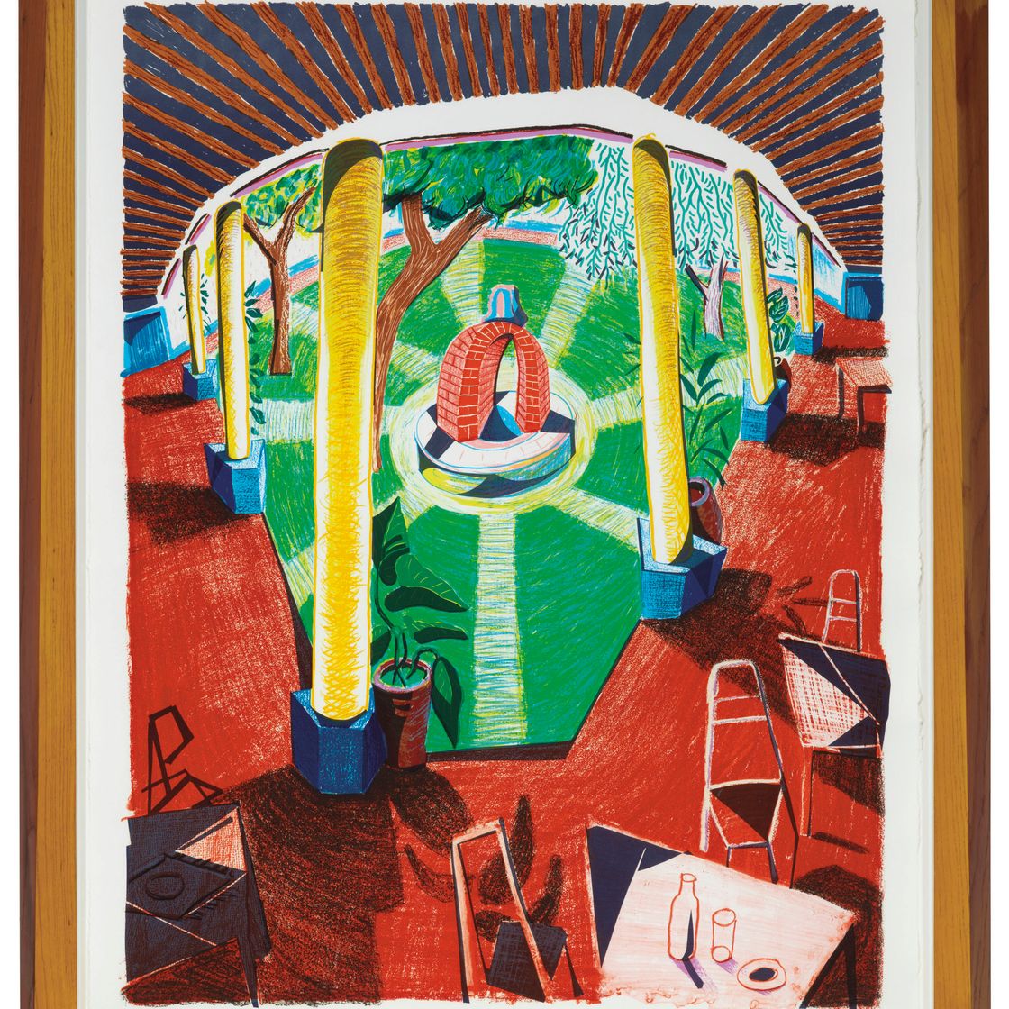 David Hockney — Вид на отель Well III с движущегося фокуса
