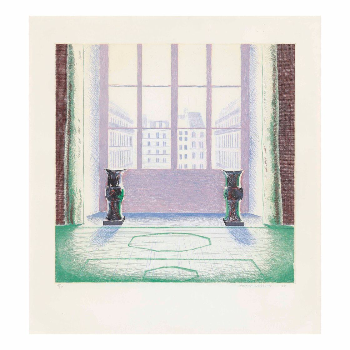 David Hockney — Две вазы в Лувре
