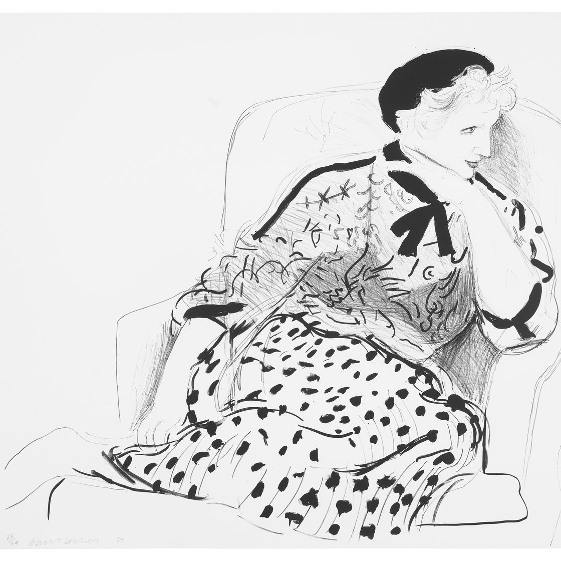 David Hockney — Селия в кресле, изображение 1