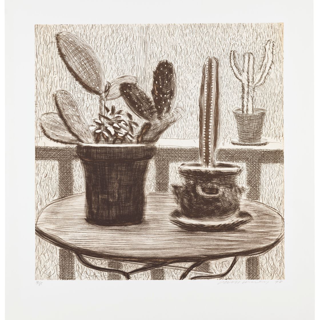 David Hockney — Кактусы на террасе