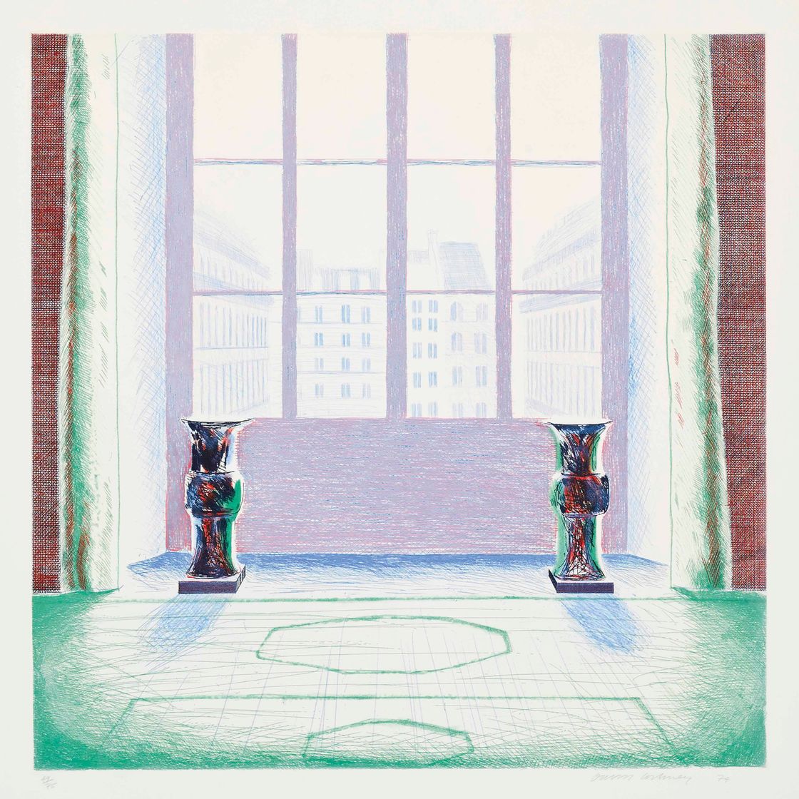 David Hockney — Две вазы в Лувре
