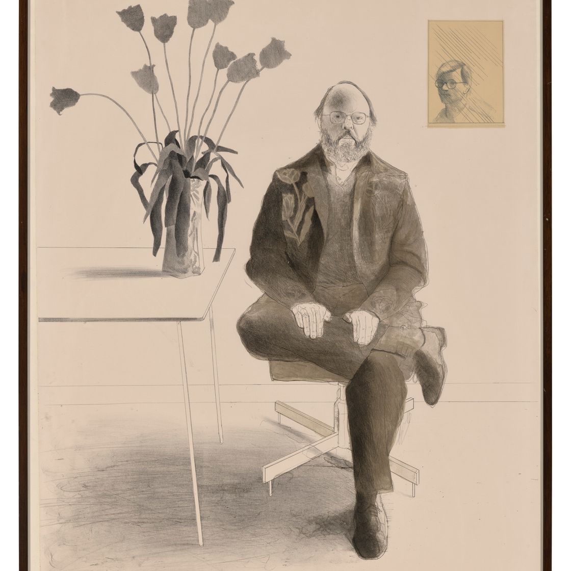 David Hockney — Генри, сидящий с тюльпанами, из серии "Друзья", изображение 2