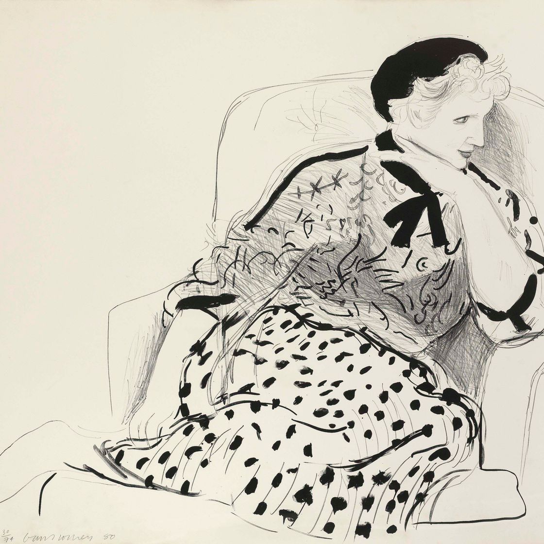 David Hockney — Селия в кресле (Токио, 239)
